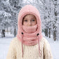 🖤Black Friday Special Price:£9.99!!!💥Sale: 50% OFF💥♟️Kids Fleece Balaclava Hat, Windproof Thermal One Piece Hood Scarf, Adjustable Drawstring Full Face Neck Warmer for Boys Girls, Winter Outdoor Ski Cycling Hat