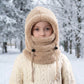 🖤Black Friday Special Price:£9.99!!!💥Sale: 50% OFF💥♟️Kids Fleece Balaclava Hat, Windproof Thermal One Piece Hood Scarf, Adjustable Drawstring Full Face Neck Warmer for Boys Girls, Winter Outdoor Ski Cycling Hat
