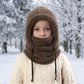 🖤Black Friday Special Price:£9.99!!!💥Sale: 50% OFF💥♟️Kids Fleece Balaclava Hat, Windproof Thermal One Piece Hood Scarf, Adjustable Drawstring Full Face Neck Warmer for Boys Girls, Winter Outdoor Ski Cycling Hat