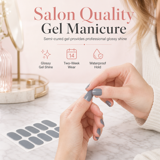 💅⭐Limited Time Buy 1 Get 1 Free - ✨16-Piece Semi-Cured Gel Nail Strips🎨Free handheld mini UV nail lamp💡