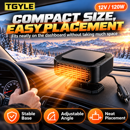 🔥LAST DAY SALE ONLY ￡16.99!!🔥Portable Car Heater Defroster with 360-Degree Rotating Base❄️