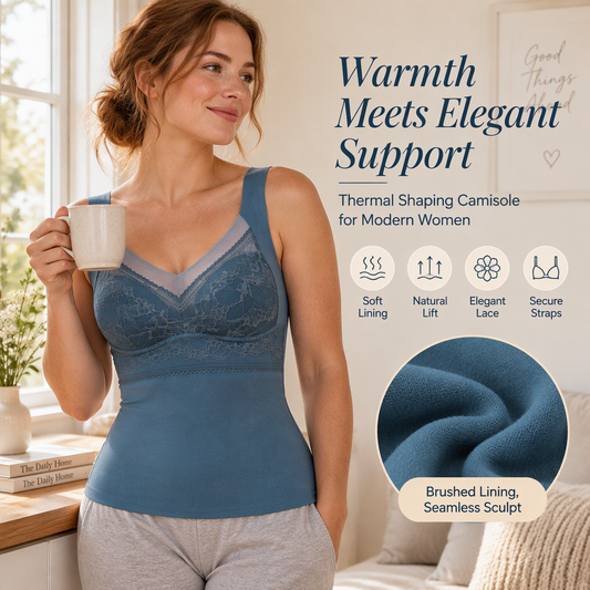 🏆⏰Last Day Special Price £9.99! ！👍✨Thermal Camisole with Built-In Bra – Slim Fit, Warm & Supportive